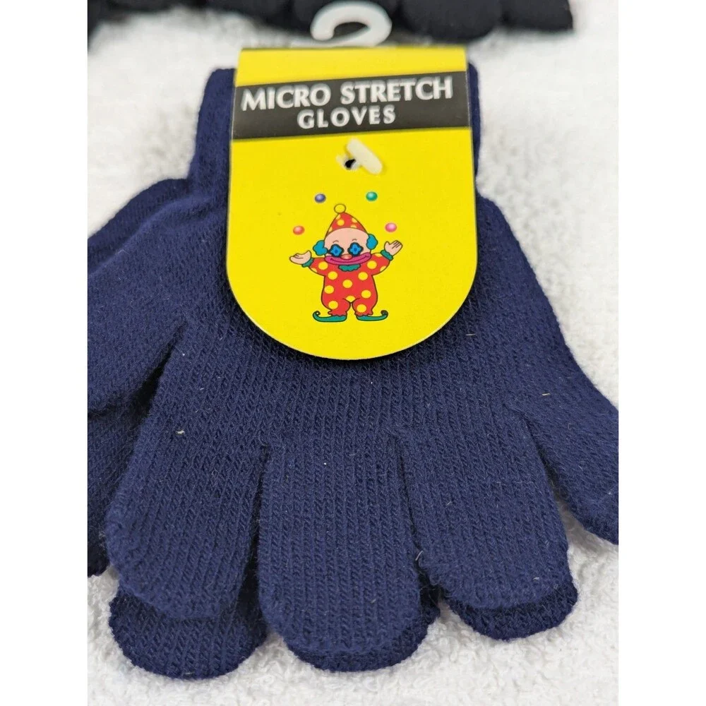 Youth - Knit Winter Warm Gloves - Kids Children - One Size for Boy Girl - 4 Pair